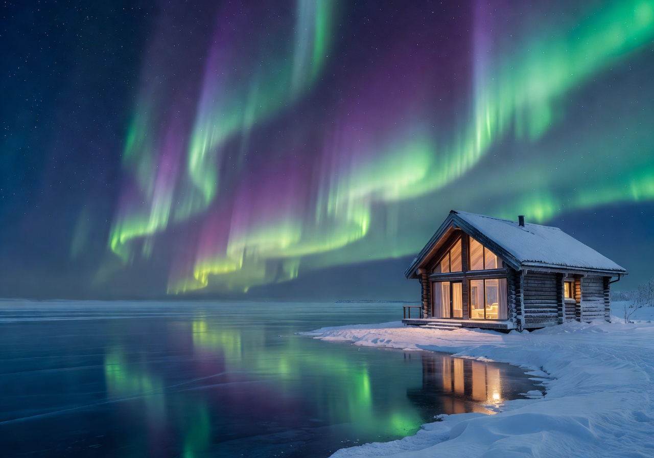 Apukka Resort aurora cabin lakeside