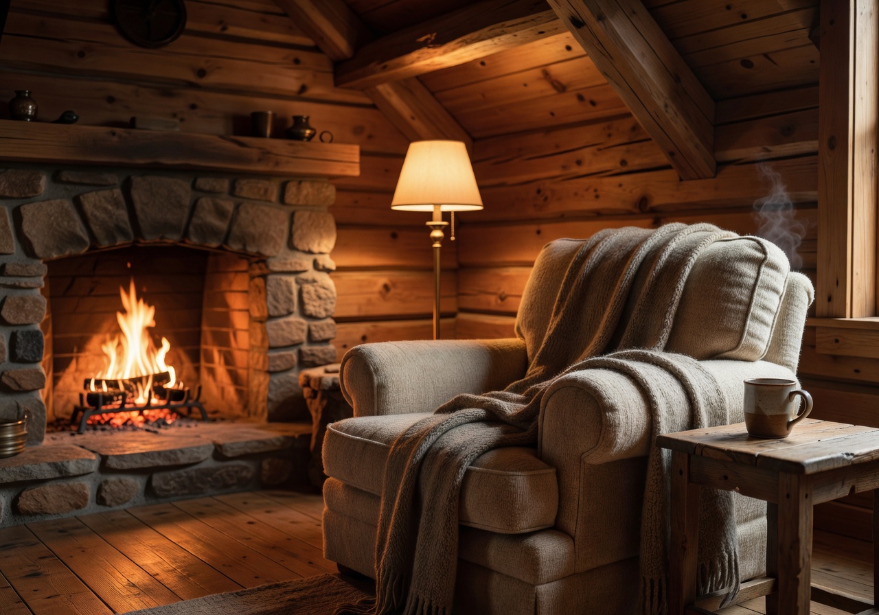 Cozy cabin wood interior