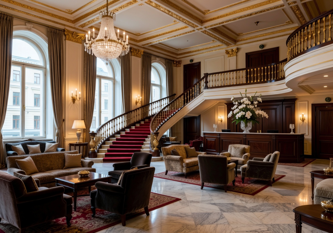 Hotel Kamp luxury lobby Helsinki